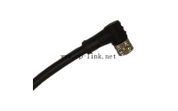 M8 female, right angled, molded cable connector
