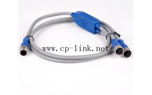 M12 one male to two female connector cable