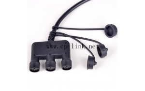 Power cable 3 pin waterproof with cap 