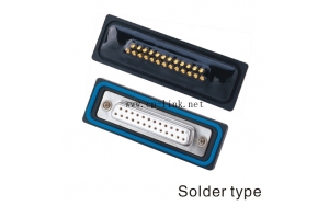 D-Sub female waterproof connector,front mount, soldered