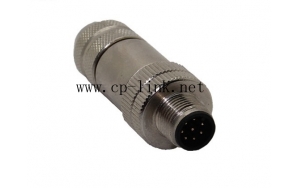 M12 industry sensor 8 pin male connector waterproof with shield