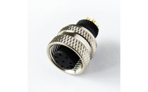 M12 A coding 12 pin soldering molding female connector