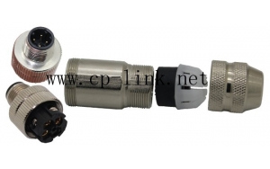  M12  D coding 4pin male assembly connector shieldable screw connection